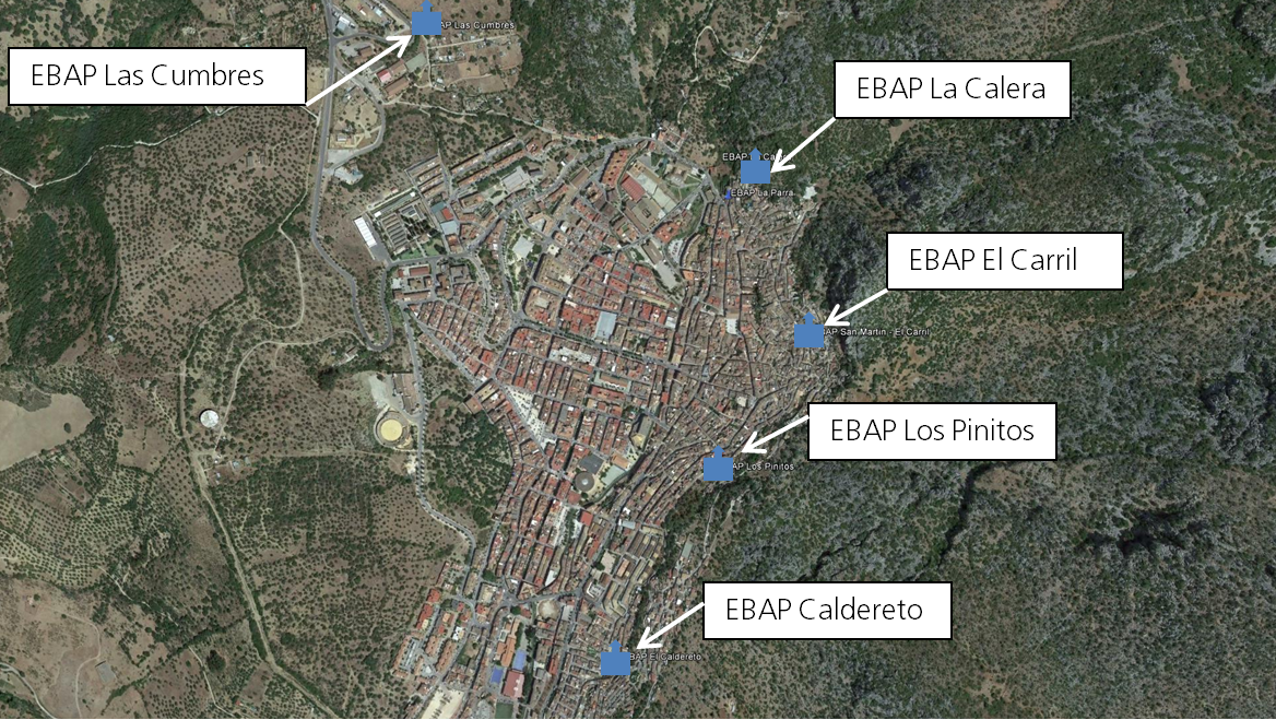 Situación otras estaciones de bombeo municipio de Ubrique